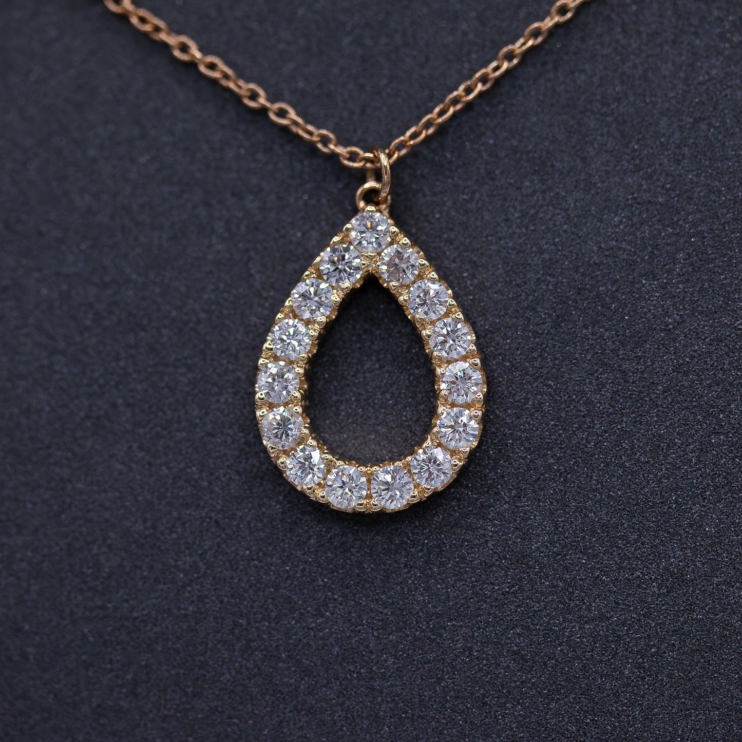 Large Tear Drop With Diamonds