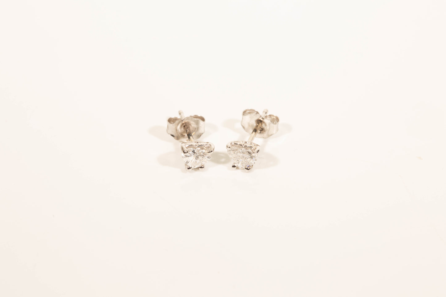 Heart Shape Diamond Stud Earrings