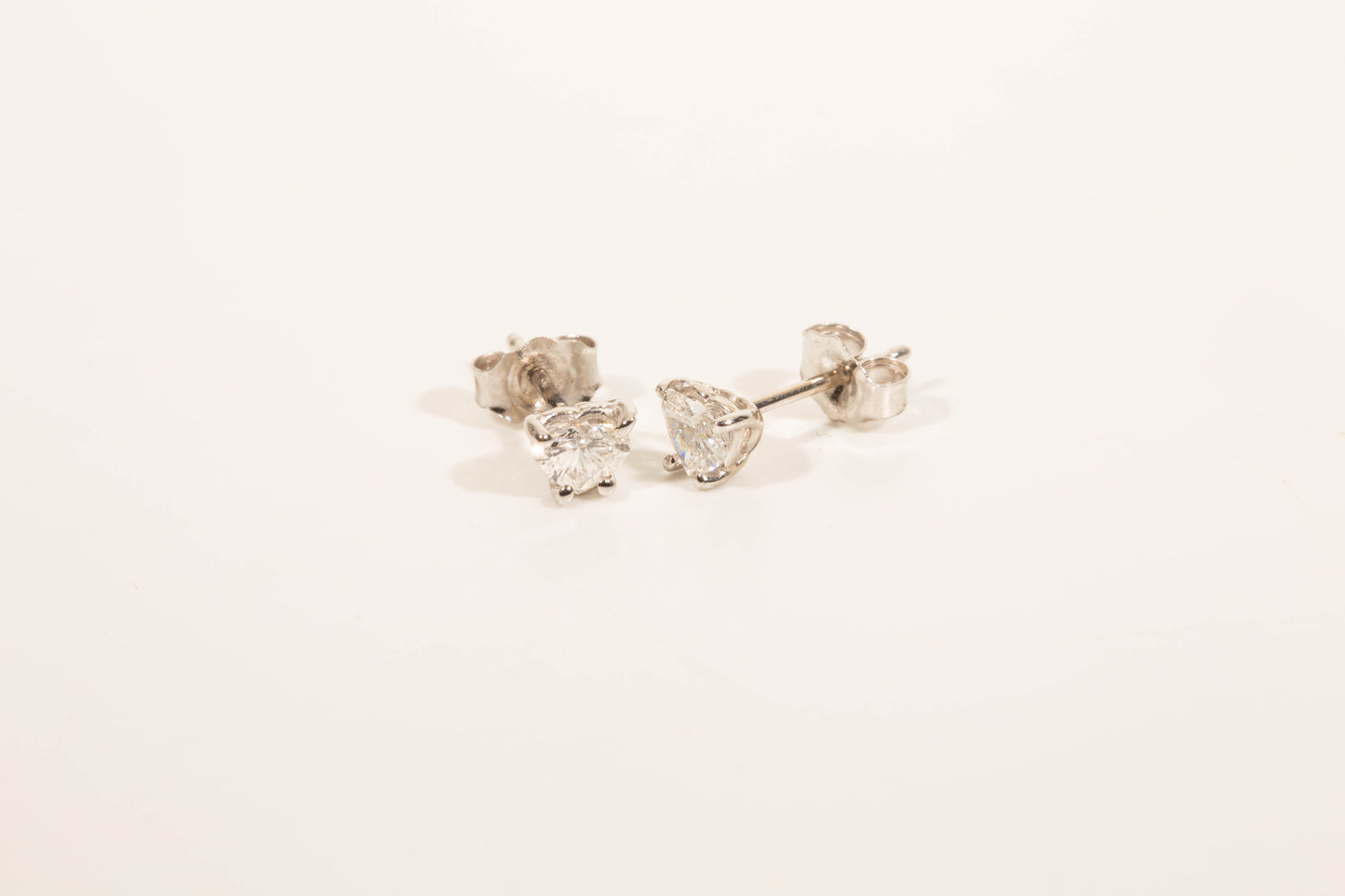 Heart Shape Diamond Stud Earrings