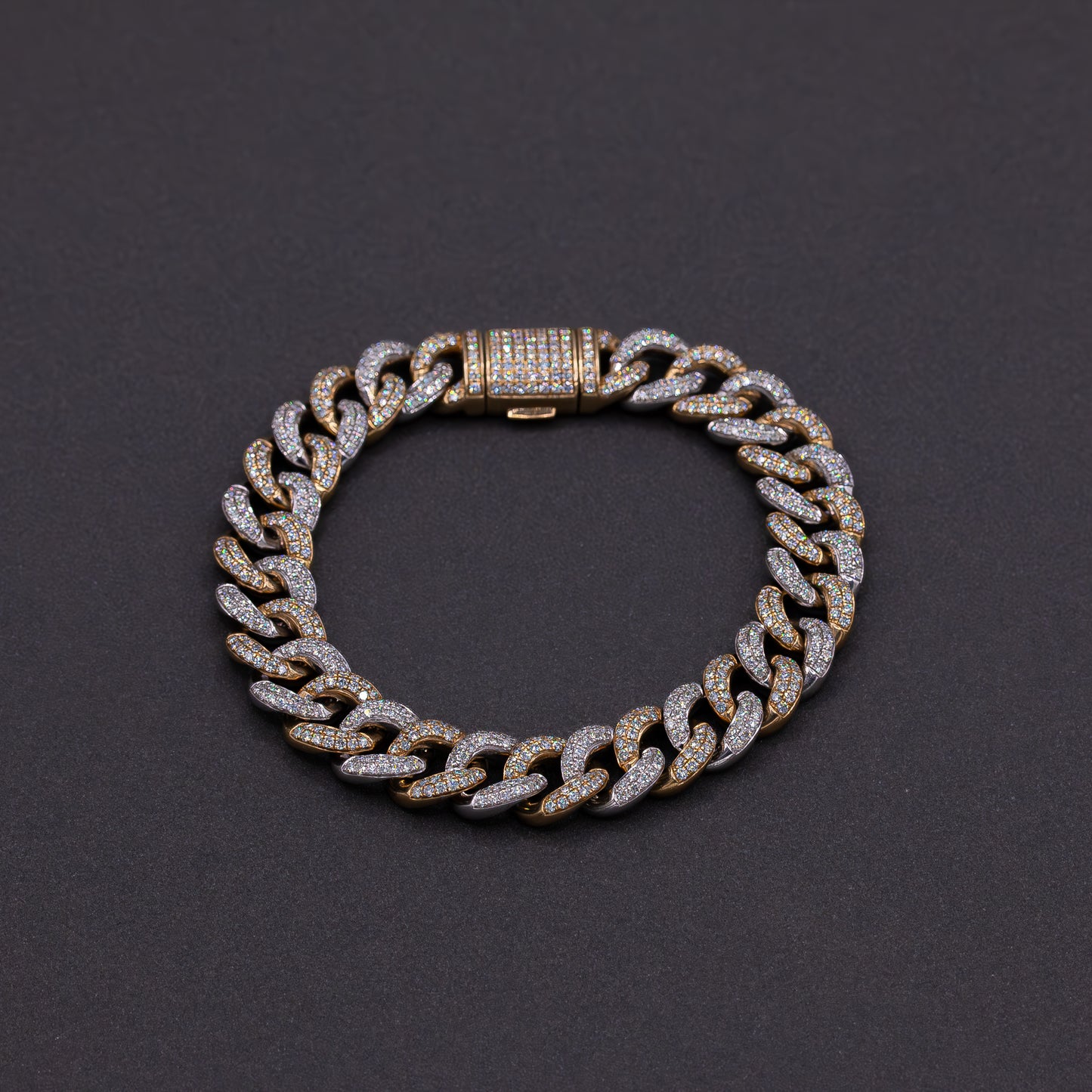 Two Tone Yellow-White Diamond bracelet 10K Gold