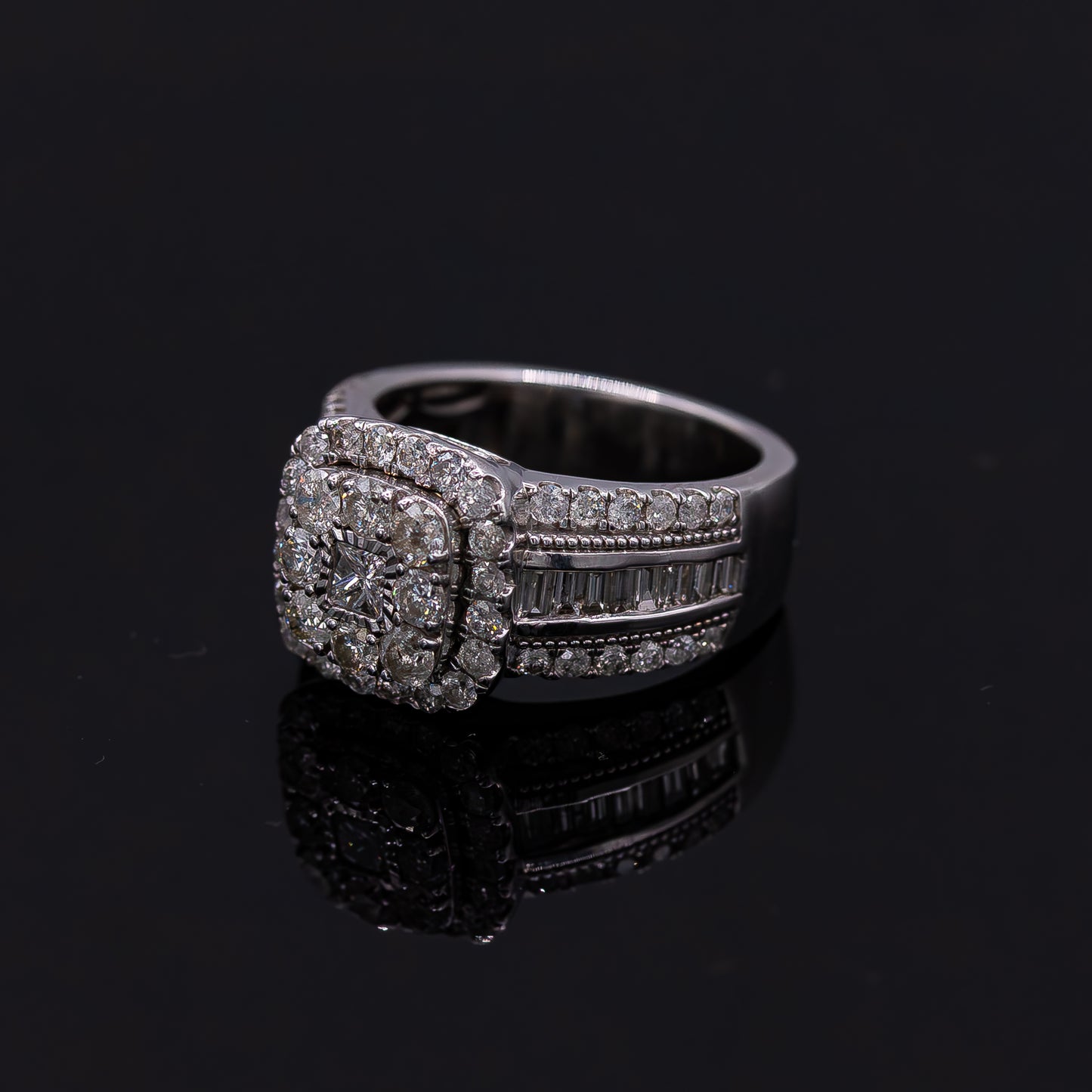 Diamonds all Around Ring, 10K White Gold