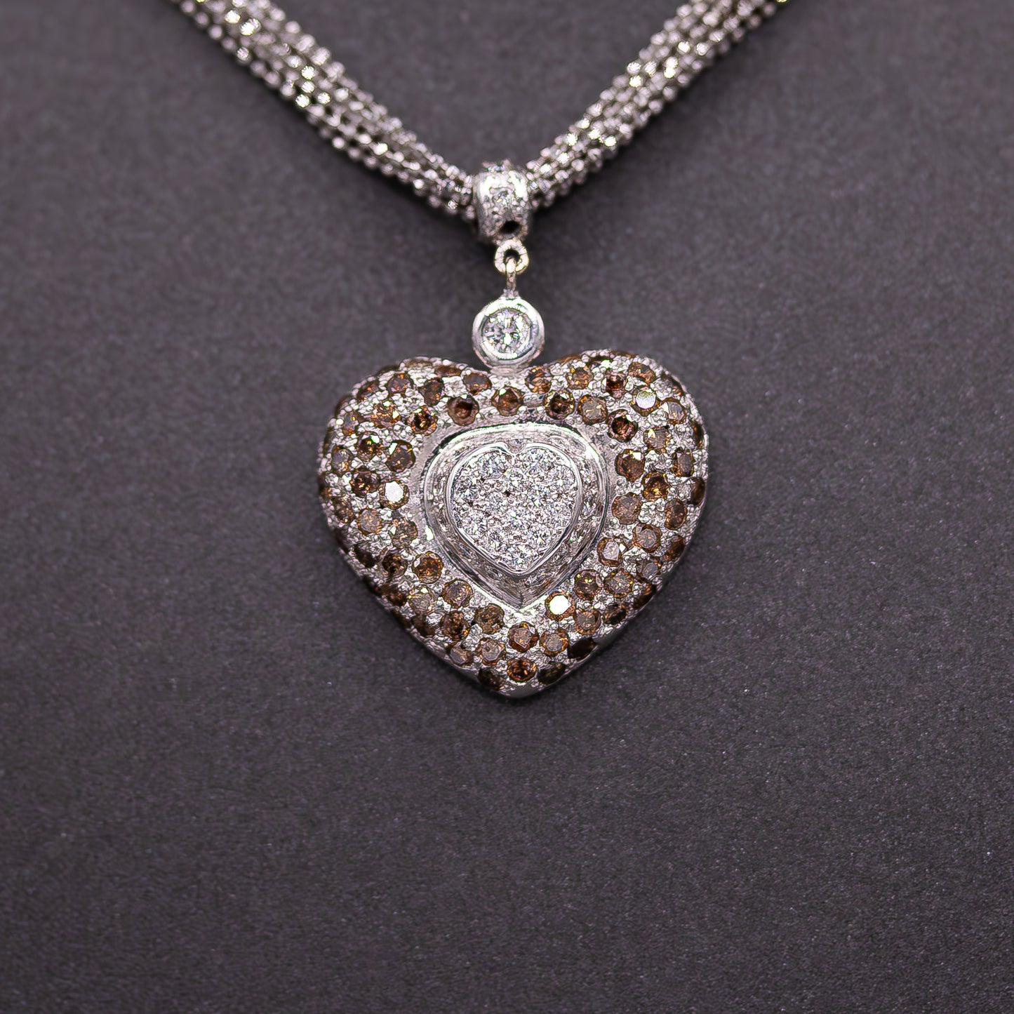 White and Brown Diamond Necklace