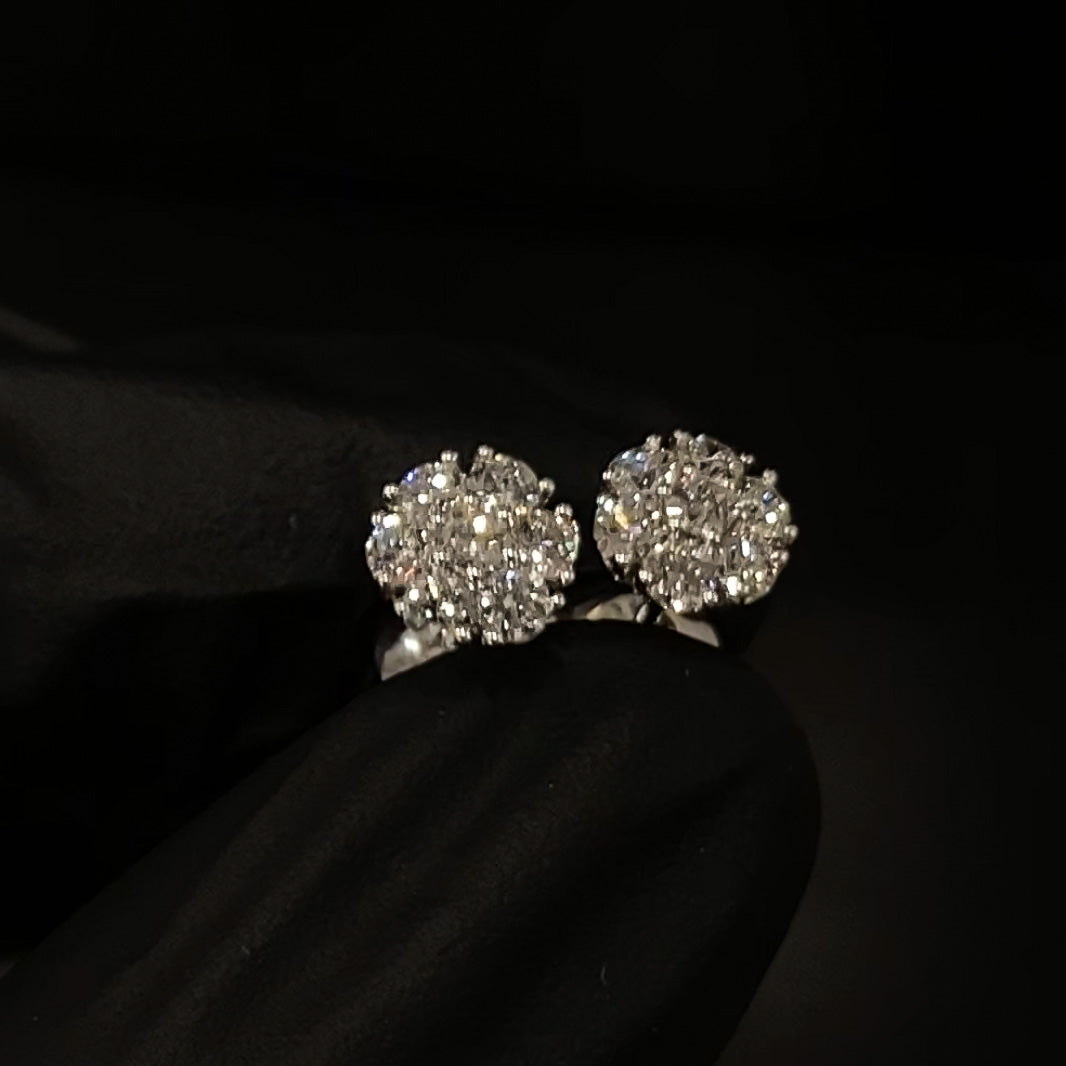 1 Carat VVS Diamond Cluster Earrings