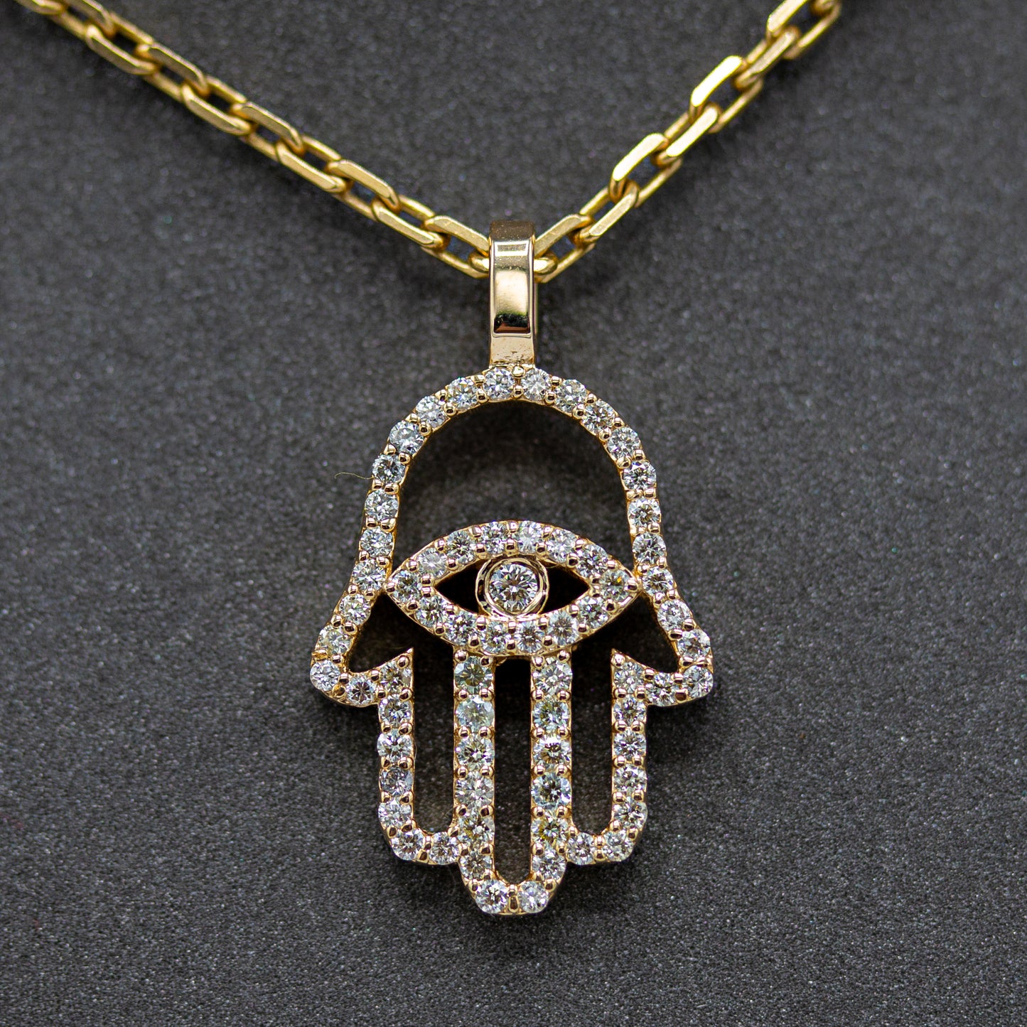 Diamond Hamza Pendant