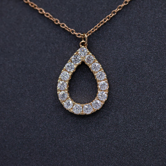 Large Tear Drop With Diamonds