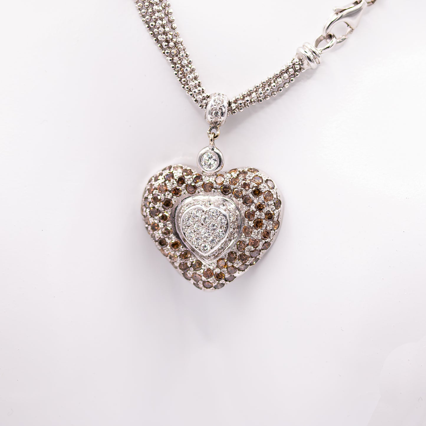 White and Brown Diamond Necklace