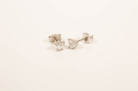 Heart Shape Diamond Stud Earrings