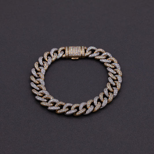 Two Tone Yellow-White Diamond bracelet 10K Gold