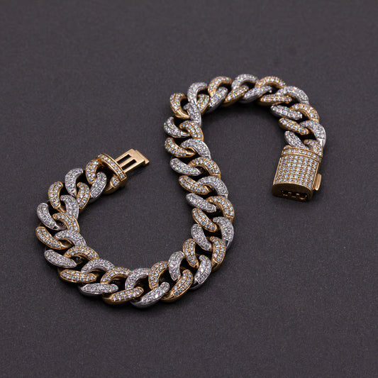Two Tone Yellow-White Diamond bracelet 10K Gold