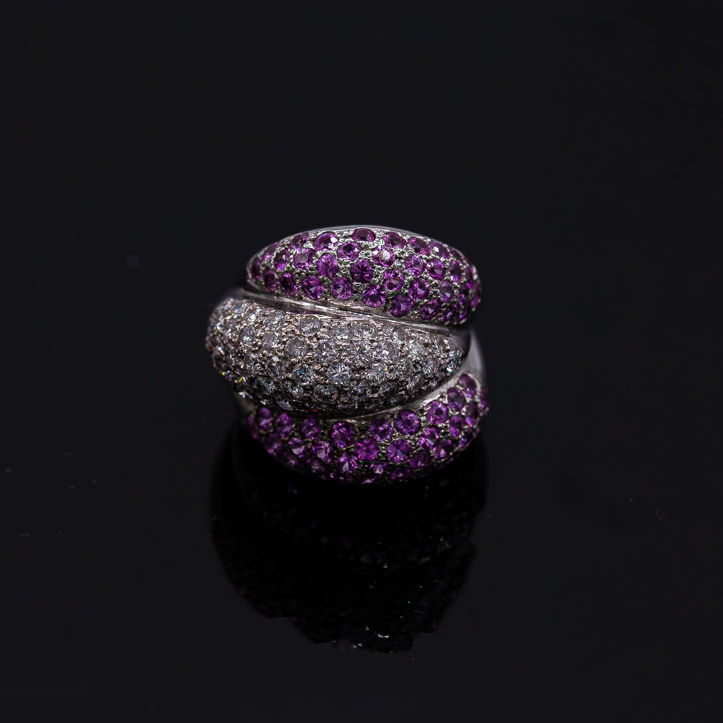 Pink Sapphire Ring With White Diamonds