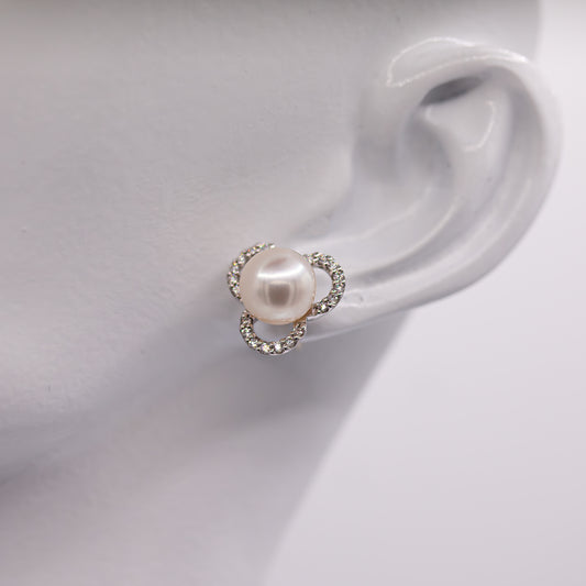 Freshwater Pearl Earrings with Diamonds