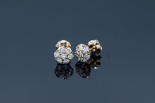 Cluster Earrings .35 Carat VVS Diamond