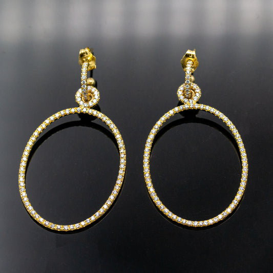 Ova Diamond Earrings (2 earrings in 1)