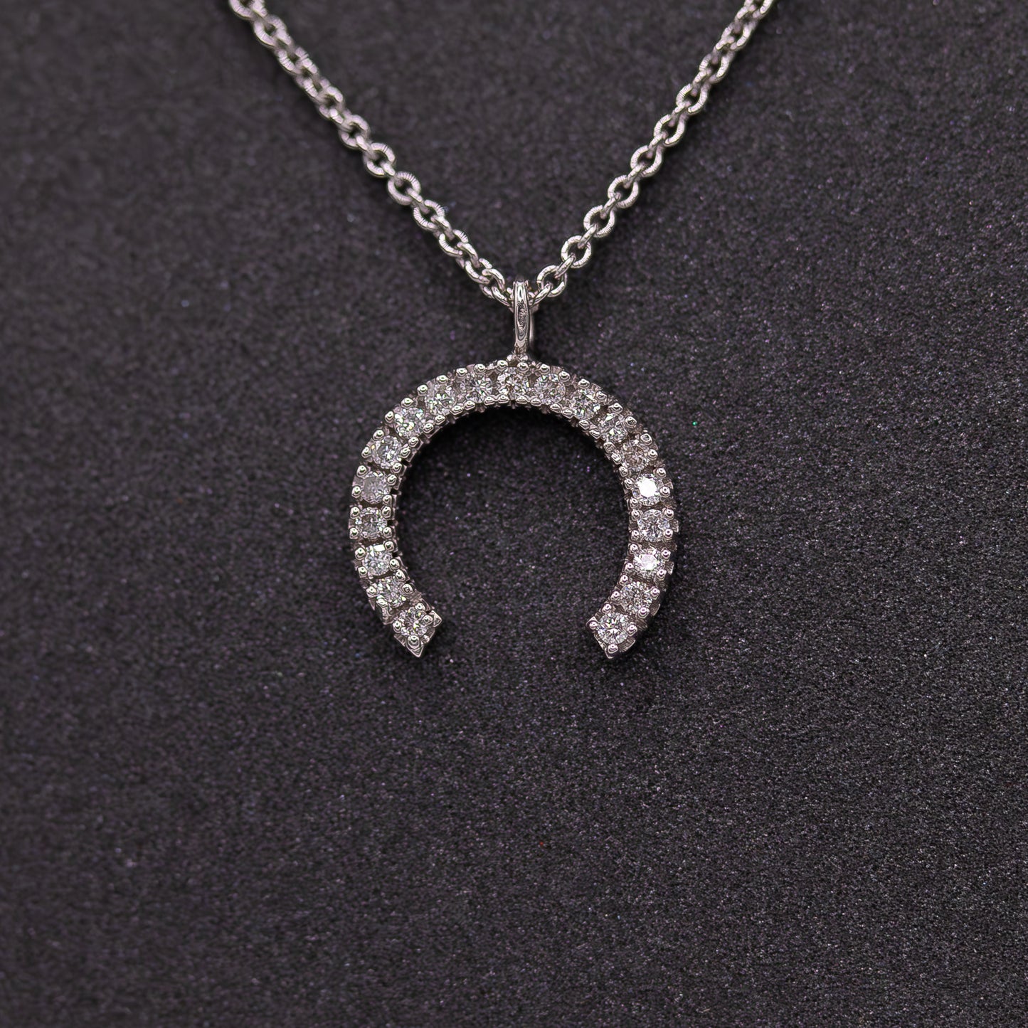 Horseshoe Necklace with Diamonds