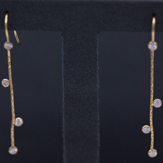 Dangling Diamond Drop Earrings