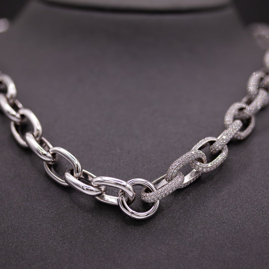 Link Chain With Diamonds