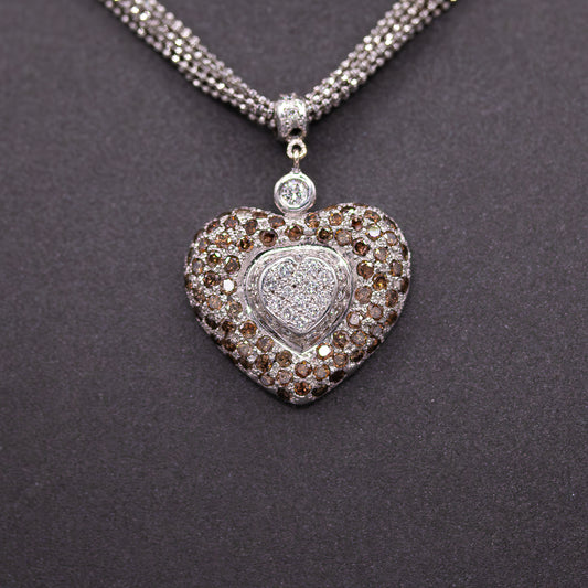 White and Brown Diamond Necklace