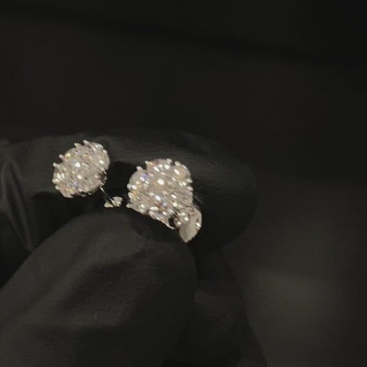 1 Carat VVS Diamond Cluster Earrings