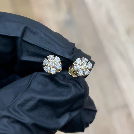 Cluster Earrings .35 Carat VVS Diamond
