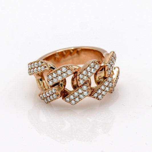 Diamond Cuban Ring 14mm
