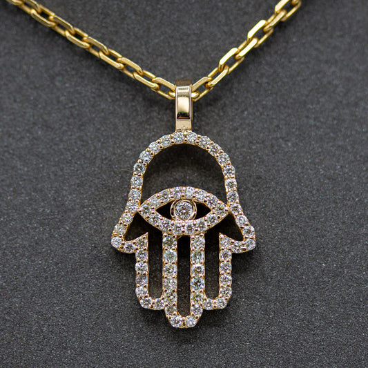 Diamond Hamza Pendant