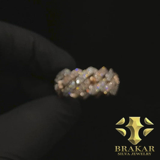 Diamond Two Tone Cuban Ring 12mm